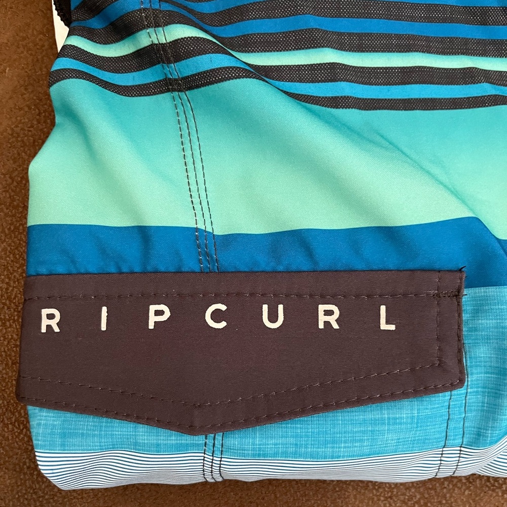 Rip Curl Blue and Green Men's Swim Shorts